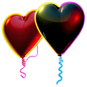 Neon Heart Balloon PNG 80