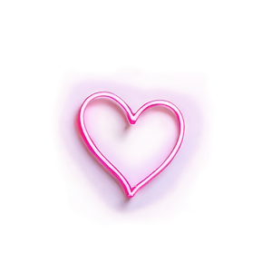 Neon Heart Frame Png 06122024 PNG image