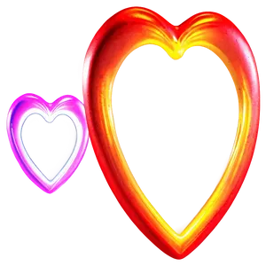 Neon Heart Frame PNG 35