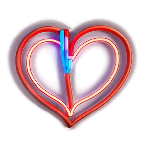 Neon Heart Glow PNG Kkn