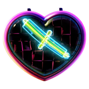 Neon Heart Illustration PNG 06122024 PNG
