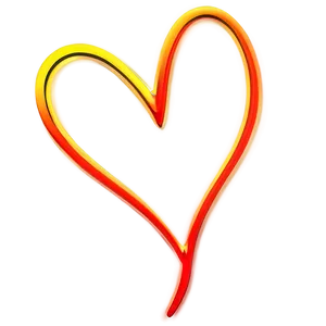 Neon Heart Outline PNG 06122024 PNG