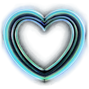 Neon Heart Outline PNG Teg PNG