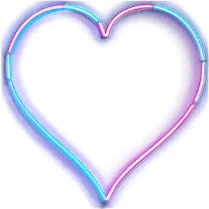 Neon Heart Overlay Png 06282024 PNG image