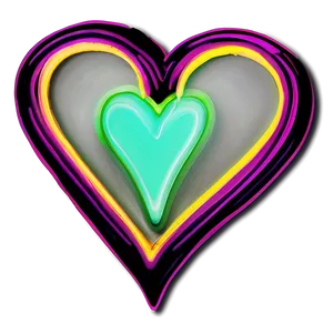 Neon Heart Sketch Png Qib PNG image