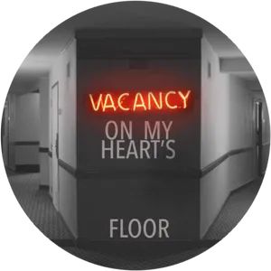 Neon Heart Vacancy Sign PNG