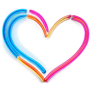 Neon Heart Vector PNG 74