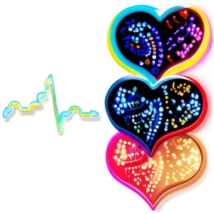 Neon Heart Vector PNG Ypu