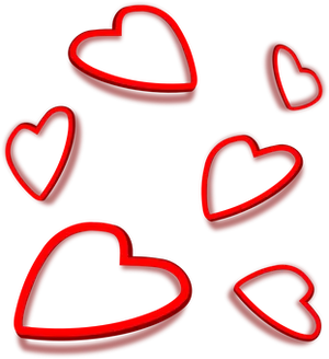 Neon Hearts Dark Background