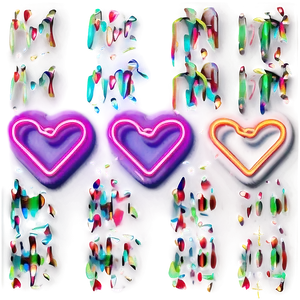 Neon Hearts PNG Ctk