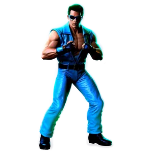 Neon Johnny Cage Artwork PNG 41
