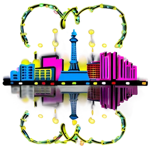 Neon Las Vegas Skyline Png Qft2 PNG image