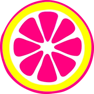 Neon Lemon Slice Graphic