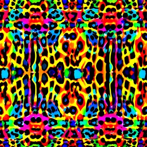 Neon Leopard Pattern PNG Eih96