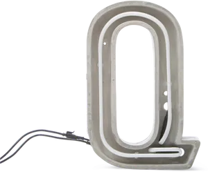 Neon Letter Q Design PNG image