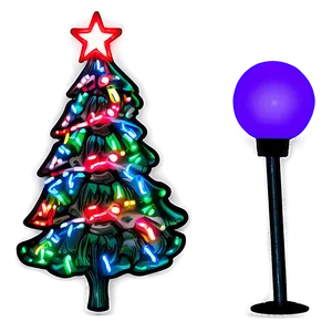 Neon Light Arbol De Navidad PNG 45 PNG