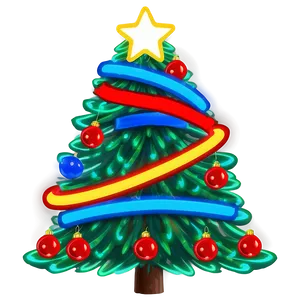 Neon Light Arbol De Navidad PNG Mjh