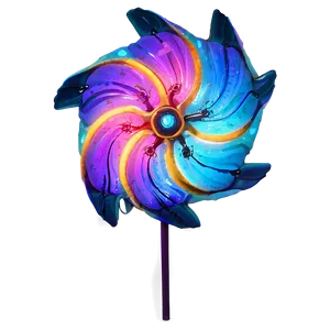 Neon Light Pinwheel PNG 06282024