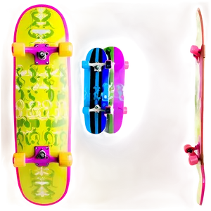 Neon Light Skateboard Deck PNG 98