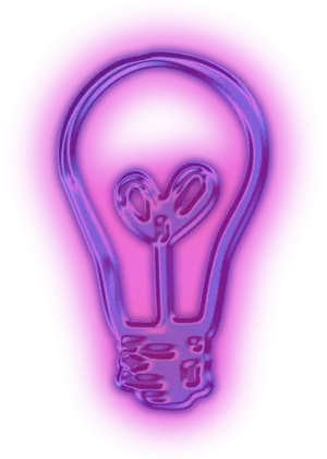 Neon Lightbulb Glow PNG image