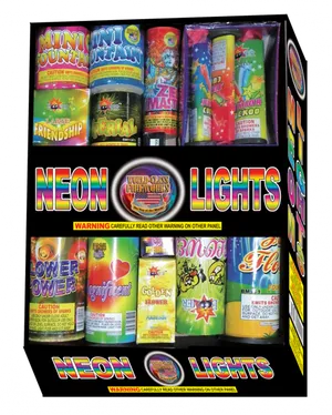 Neon Lights Fireworks Collection PNG image