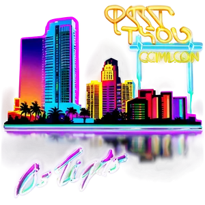 Neon Lights Miami Skyline Png 69 PNG image