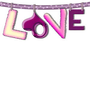 Neon Love Sign Hangingon String PNG image