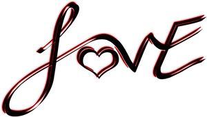 Neon Love Signature PNG image