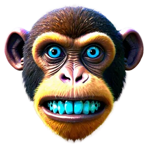 Neon Monkey Face Sign PNG 5 PNG