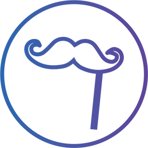 Neon Mustache Prop Photobooth PNG