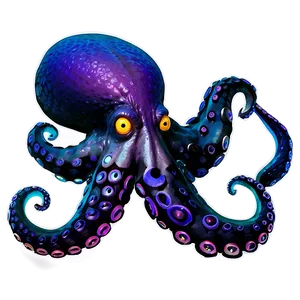 Neon Octopus PNG Cev