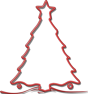 Neon Outline Christmas Tree PNG