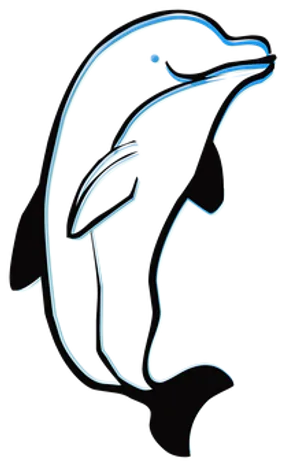 Neon Outline Dolphin PNG image