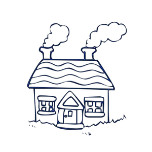 Neon Outline House Illustration