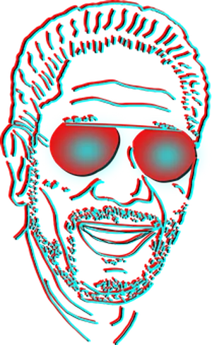 Neon Outline Man Portrait