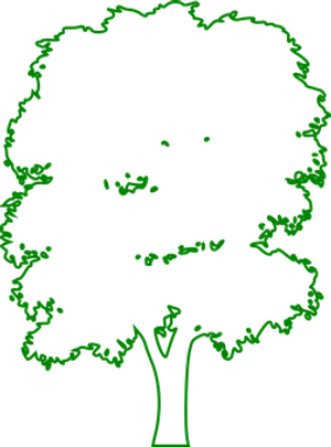 Neon Outline Tree Silhouette