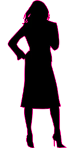 Neon Outline Woman Pose