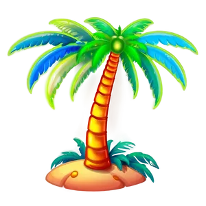 Neon Palm Tree Emoji PNG 06272024
