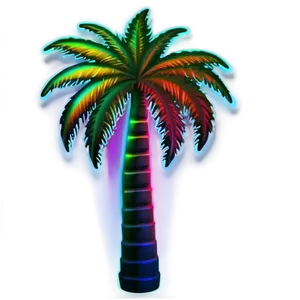 Neon Palm Tree Emoji PNG 06272024