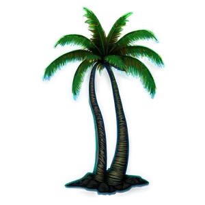 Neon Palm Tree PNG Ate44