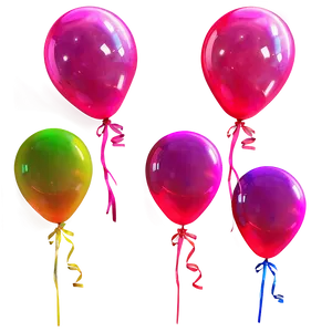 Neon Pink Balloons Glow Png 06122024 PNG image