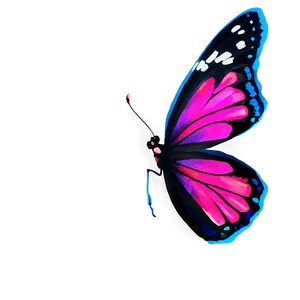 Neon Pink Butterfly PNG 05232024