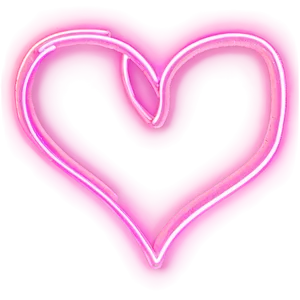Neon Pink Heart Drawing Png 05232024 PNG image