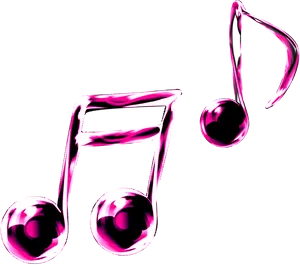 Neon Pink Musical Notes PNG image