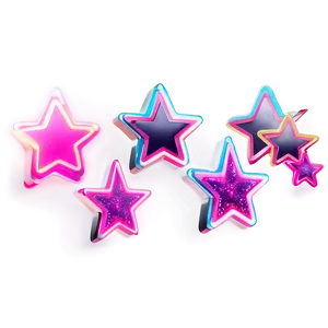 Neon Pink Stars PNG 28