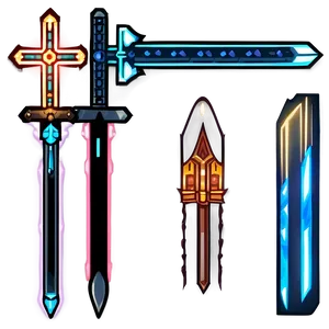 Neon Pixelated Sword PNG Vbg95 PNG