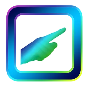 Neon Pointing Hand Icon