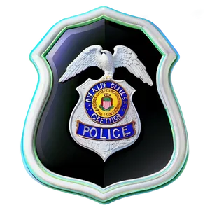Neon Police Badge PNG 91