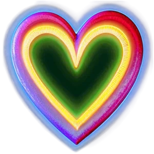 Neon Rainbow Heart Png 06252024 PNG image