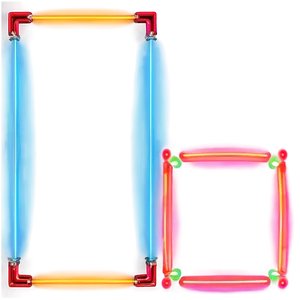 Neon Rectangle Decoration PNG Aoi32